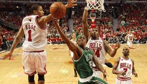 2009: Celtics vs. Bulls 4-3 – Wie episch kann eine Serie sein? Boston war durch den Garnett-Ausfall geschwächt, die jungen Bulls um Derrick Rose spielten befreit auf. Über die sieben Spiele gab es ingesamt sieben Verlängerungen, darunter drei in Spiel 5.