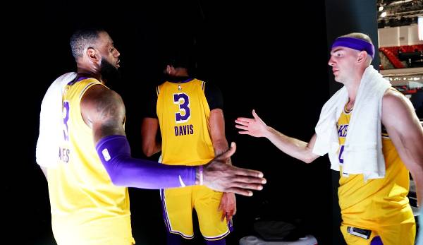 Alex Caruso sicherte den Lakers mit einem Dreier endgültig den Sieg.