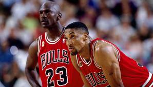Platz 21: Scottie Pippen (Chicago Bulls, 1995/96) - Overall-Rating: 95 (Dreier: 87, Dunk: 91).