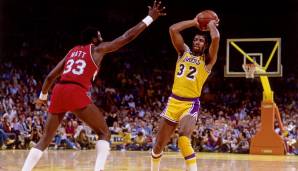 PLATZ 11: Magic Johnson (1979 - 1991 und 1995/96) - 128 Playoff-Siege für die Los Angeles Lakers.
