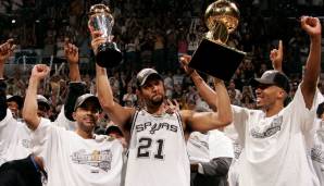 Platz 20: Tim Duncan - 6 Finals-Teilnahmen mit den Spurs - Siegquote 83,3 Prozent (5-1)