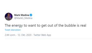 Mark Medina (USA Today): "Es gibt ihn echt, diesen Drang aus der Bubble zu wollen."