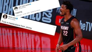 Dank 40 Punkten von Jimmy Butler haben die Heat in den Finals gegen die Lakers auf 1-2 verkürzen können. Die NBA-Gemeinde feiert in der Folge den Superstar der Heat. Wir haben die besten Reaktionen gesammelt.