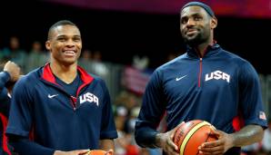 Russell Westbrook und LeBron James gewannen 2012 zusammen Olympisches Gold mit Team USA.