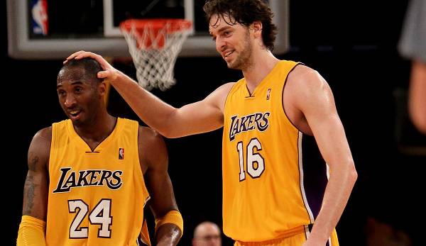 Pau Gasol (r.) und Kobe Bryant gewannen mit den Los Angeles Lakers zwei Titel.
