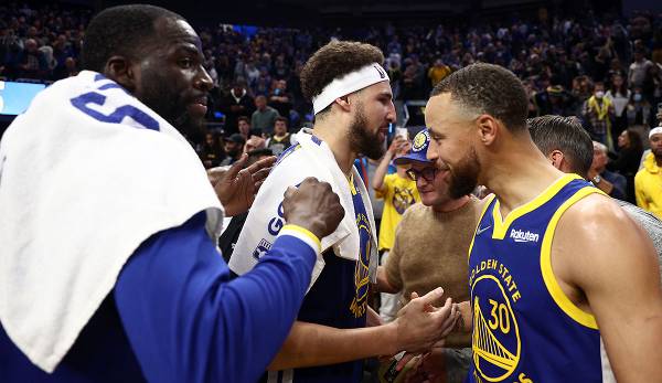 Draymond Green, Klay Thompson und Stephen Curry standen erstmals seit den NBA Finals 2019 "richtig" gemeinsam auf dem Court.