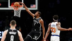 Platz 6: KEVIN DURANT (Brooklyn Nets) - 53 Punkte (19/37 FG, 4/13 Dreier, 11/12 FT) am 13. März 2022 gegen die New York Knicks