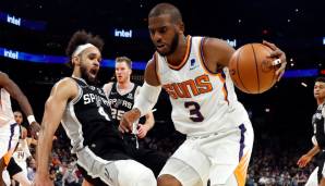Platz 1: CHRIS PAUL (Phoenix Suns) - 19 Assists am 30. Januar 2022 gegen die San Antonio Spurs