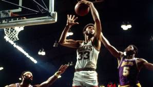 Platz 1: KAREEM ABDUL-JABBAR | Team: Milwaukee Bucks | Saison: 1969/70 | Punkteschnitt: 35,2 Punkte (10 Spiele) | Teamerfolg: Eastern Division Finals (1-4 vs. Knicks)