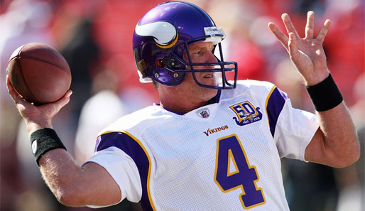 Brett Favre spielt seit 2009 für die Minnesota Vikings. 15 Jahre lang spielte er für die Packers