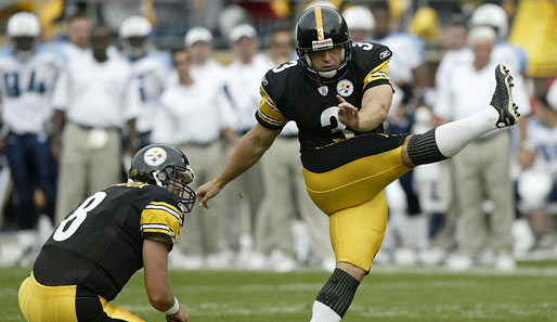 Jeff Reed (r.) gewann mit den Pittsburgh Steelers zweimal den Super Bowl