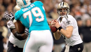 Saints-Quarterback Drew Brees warf gegen die Dolphins 4 Touchdown-Pässe
