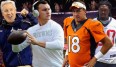 Läuft die Zeit von Peyton Manning (2.v.r.) ab - und steht die von Johnny Football (2.v.l.) noch bevor?