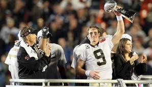 2010 - Super Bowl XLIV: Drew Brees (Quarterback) - New Orleans Saints.