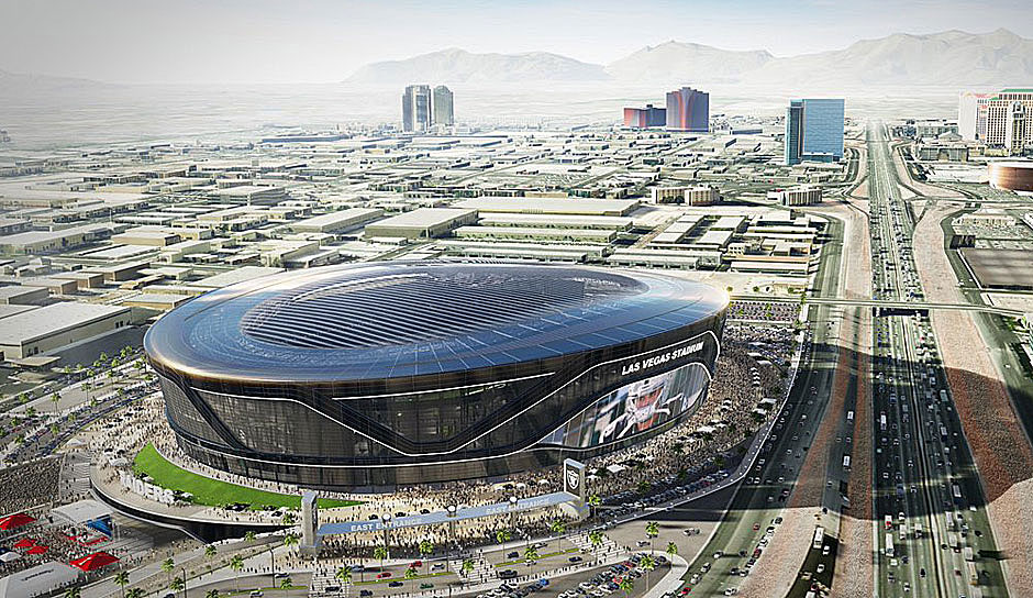 Die Oakland Raiders werden ab der Saison 2020 in Las Vegas zu Hause sein. Dort entsteht gerade ein 65.000 Zuschauer fassender Traumpalast, der 1,9 Milliarden Dollar kostet.