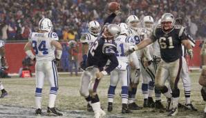 2003: New England Patriots (1) - Indianapolis Colts (3) - Die Patriots-D dominierte beim zweiten Einzug in den Super Bowl in drei Jahren. Peyton Manning wurde viermal intercepted und New Englands Kicker Adam Vinatieri gelangen 5 Field Goals.