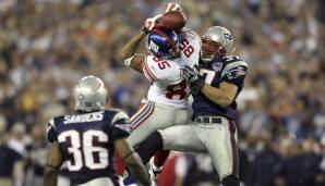 2007: NEW YORK GIANTS – New England Patriots 17:14: Enge Spiele sind in Super Bowls mit Patriots-Beteiligung garantiert. Diesmal aber halfen die royalblauen Jerseys nichts, denn David Tyrees Helmet Catch ging in die Geschichte ein.