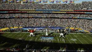 Heißestes Spiel: Super Bowl XXXVII im Qualcomm Stadium von San Diego begann bei 27 Grad Celsius. Die Tampa Bay Buccaneers schlugen damals die Oakland Raiders deutlich.