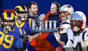 Die Los Angeles Rams treffen auf die New England Patriots in Super Bowl LIII in Atlanta.