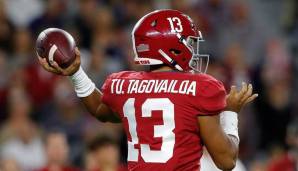 Tua Tagovailoa, Quarterback, Alabama: Für viele ist er nach wie vor der Favorit auf den Nummer-eins-Pick im Draft 2020. 29 Touchdowns in dieser Saison stehen nur zwei Interceptions gegenüber, Tua hat sich gegenüber dem Vorjahr nochmals gesteigert.
