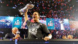 Nochmal Brady, das war's dann aber auch, versprochen! Die sechs Siege des 42-Jährigen sind ebenfalls ein Super-Bowl-Rekord. Bis 2019 hatte sich Brady diesen Rekord noch mit Defensive Lineman Charles Haley geteilt, der fünfmal den Super Bowl gewann.