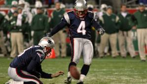 5. Adam Vinatieri, Kicker - New England Patriots 1996: Vinatieri kickte die Patriots und Colts zu vier Super-Bowl-Siegen und ist Teil des NFL-100-Teams. Der vielleicht beste Kicker überhaupt spielt immer noch in Indy.