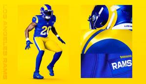 Die Rams sind jetzt das erste Team, das permanent auf dem Trikot vorne den Namen der Franchise eingearbeitet hat. Die Nummern auf den Trikots haben verschiedene Farbtöne.