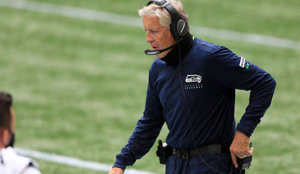 Pete Carroll trug keine Maske beim Spiel der Seattle Seahawks gegen die New England Patriots.