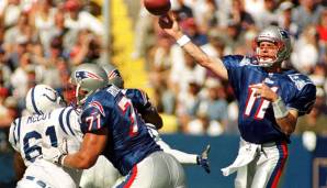 NEW ENGLAND PATRIOTS, 1993: Drew Bledsoe, Quarterback. Bledsoe brachte die bis dahin lange erfolglose Franchise wieder in die Spur und führte sie unter Bill Parcells 1996 sogar in den Super Bowl. Dort unterlag das Team jedoch den Packers.