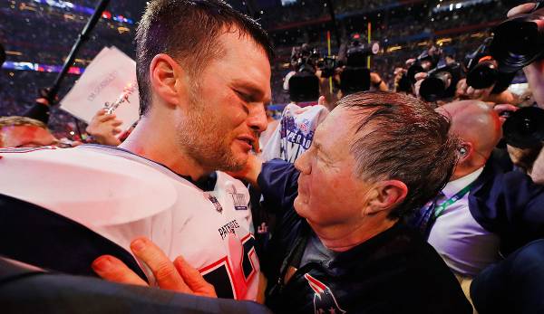 Tom Brady und Bill Belichick gewannen gemeinsam sechs Super Bowls für die New England Patriots, zuletzt Super Bowl LIII gegen die L.A. Rams nach der Saison 2018.