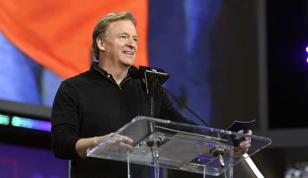 NFL commissioner Roger Goodell announces the names of the drafted players at the draft.