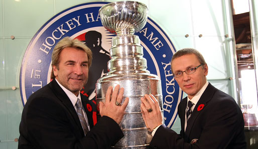 Nun auch in der Hall of Fame: Der vierfache Weltmeister Larionow (re.) und NHL-Legende Anderson