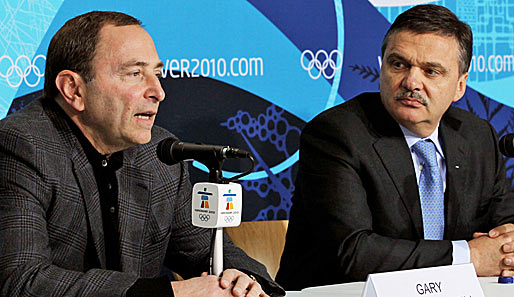 Gary Bettman (l.) mit IIHF-Präsident Rene Fasel