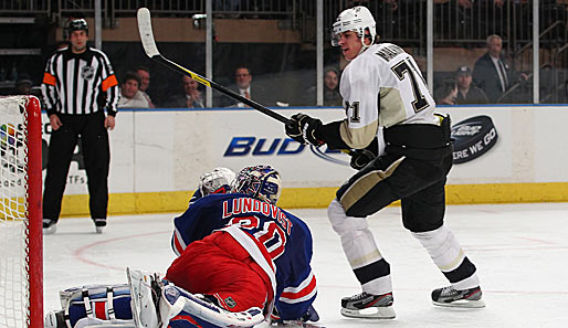 Penguins-Center Evgeni Malkin erzielte gegen die Rangers seine Saisontore 23 und 24