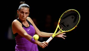 STUTTGART, GERMANY - APRIL 21: Roberta Vinci of Italy plays a backhand in her match against Julia Goerges of Germany during Day 4 of the Porsche Tennis Grand Prix at Porsche-Arena on April 21, 2016 in Stuttgart, Germany. (Photo by Dennis Grombkowsk...