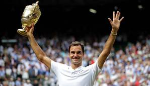 Wimbledons ehemalige Gewinner: Roger Federer, Titelverteidiger, Rekordsieger.