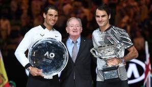 Der Sieg von Federer gegen Nadal bei den Australian Open 2017 entsprach dem Trend: Die letzten vier Duelle hat der Schweizer allesamt gewonnen - und in der ewigen Bilanz auf 14:23 verkürzt