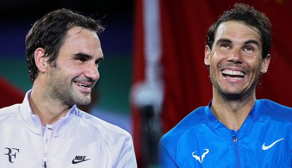 Roger Federer (l.) und Rafael Nadal