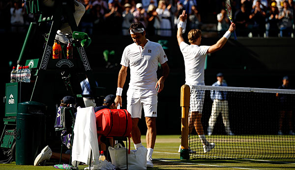 Roger Federer schied im Viertelfinale von Wimbledon gegen Kevin Anderson aus.