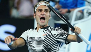 Roger Federer bejubelt seinen Viertelfinaleinzug bei den Australian Open