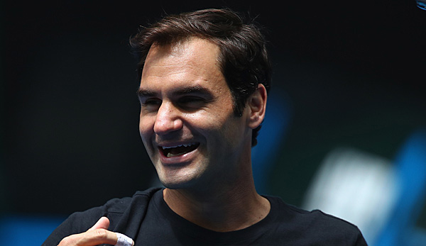 Roger Federer, bestens gelaunt in Melbourne