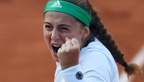 Jelena Ostapenko nach dem Sieg gegen Caroline Wozniacki