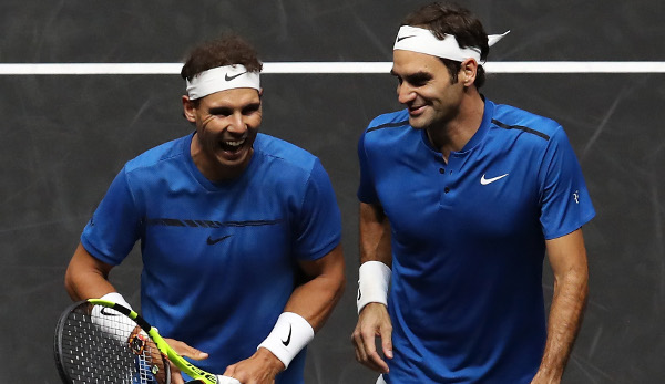 Rafael Nadal und Roger Federer hatten sichtlich Spaß