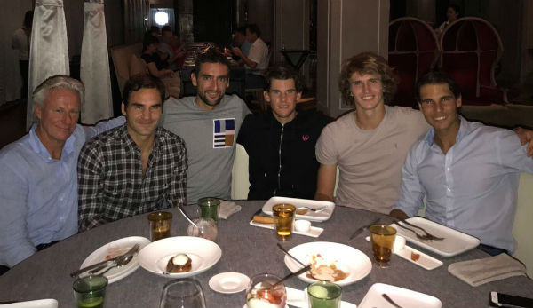 Björn Borg, Roger Federer, Marin Cilic, Dominic Thiem, Alexander Zverev, Rafael Nadal