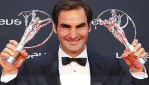 Roger Federer mit seinen zwei Sport-Oscars