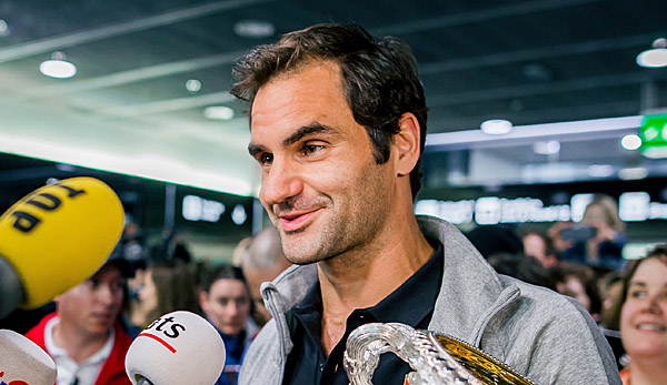 Roger Federer bei seiner Ankunft in Zürich