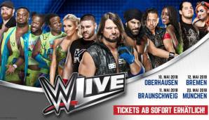 Die WWE kommt nach Oberhausen, Bremen, Braunschweig und München.